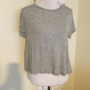 NWOT Good Luck Girl Gray Cropped Shirt Top XL